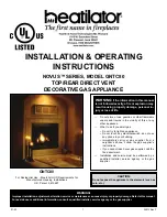 Предварительный просмотр 1 страницы Heatilator GNTC80 Installation & Operating Instructions Manual