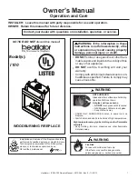 Heatilator Icon I100 Owner'S Manual предпросмотр