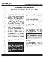 Preview for 22 page of Heatilator MHST36D Installation & Operating Instructions Manual