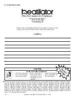 Preview for 24 page of Heatilator SILH20E Owner'S Manual