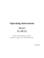 Предварительный просмотр 1 страницы Heatmiser JG PRT-E Operating Instructions Manual