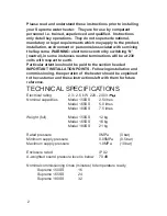 Preview for 2 page of Heatrae Sadia SUPREME 150SS Fitting Instructions And User Manual