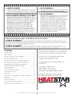 Предварительный просмотр 22 страницы HeatStar F109100 Operating Instructions And Owner'S Manual