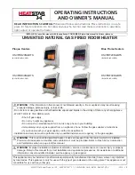 HeatStar HSSVFB30NGBT Operating Instructions And Owner'S Manual preview