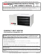 Предварительный просмотр 1 страницы HeatStar MHU125 Operating Instructions And Owner'S Manual