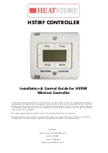 Предварительный просмотр 1 страницы Heatstore HSTIRF Installation & Control Manual