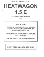 Preview for 1 page of Heatwagon P1500 User Manual