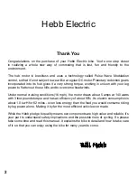 Preview for 3 page of Hebb ElectroCruiser Owner'S Manual