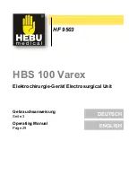 Предварительный просмотр 1 страницы HEBU medical HBS 100 Varex Operating Manual