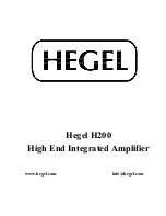 Preview for 1 page of Hegel H200 User Manual