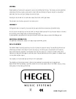 Preview for 8 page of Hegel H300 User Manual