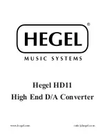 Предварительный просмотр 1 страницы Hegel HD11 User Manual