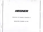 Hegner LKH 950 Instructions For Assembly Operation предпросмотр