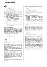 Предварительный просмотр 9 страницы HEIDELBERG Stele Duo Operating Instructions Manual