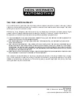 Preview for 8 page of HEIN-WERNER AUTOMOTIVE HW93301 Operating Instructions & Parts Manual