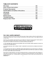 Preview for 2 page of HEIN-WERNER AUTOMOTIVE HW93692 Operating Instructions & Parts Manual