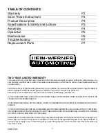 Предварительный просмотр 2 страницы HEIN-WERNER AUTOMOTIVE HW93737 Operating Instructions & Parts Manual