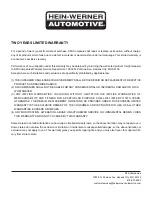 Preview for 9 page of HEIN-WERNER AUTOMOTIVE HW93765 Operating Instructions & Parts Manual