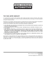 Предварительный просмотр 8 страницы HEIN-WERNER AUTOMOTIVE HW93766 Operating Instructions & Parts Manual