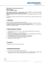 Preview for 5 page of Heitronic 251309 Installation And Operating Instructions Manual