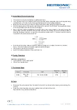 Preview for 5 page of Heitronic 35834 Installation And Operating Instructions Manual