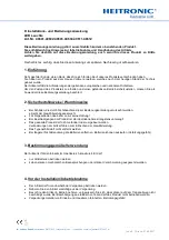 Preview for 1 page of Heitronic 49601 Installation And Operating Instructions Manual