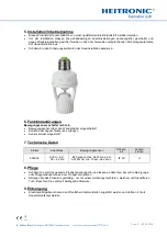 Preview for 2 page of Heitronic 500032 Installation And Operating Instructions Manual