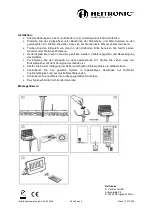 Preview for 2 page of Heitronic 500645 Installation And Operating Instructions Manual