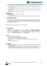 Preview for 4 page of Heitronic 501231 Installation And Operating Instructions Manual