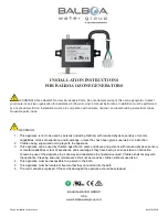 Preview for 1 page of Helios Balboa ultrazo3ne OZBWG-120V Installation Instructions