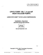 Предварительный просмотр 1 страницы HELIX CTI-CRYOGENICS CRYO-TORR 100 Installation, Operation And Servicing Instructions