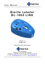 Help Tech BL-1000 LINK User Manual preview