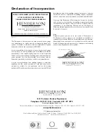 Henderson Ansa RS1 Installation Instructions Manual preview