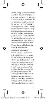 Preview for 22 page of Henge Docks Horizontal Dock Detailed User Manual