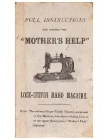Hengstenburg Anker Mother's Help Full Instruction Manual preview