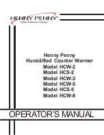Henny Penny HCS-2 Operator'S Manual preview