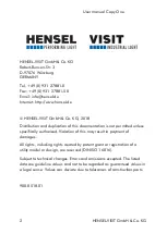 Preview for 2 page of Hensel-Visit COPY ONE User Manual