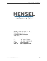 Preview for 3 page of Hensel C-Light 1000 User Manual