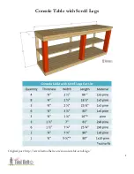 Her Tool Belt Console Table with Scroll Legs Quick Start Manual preview