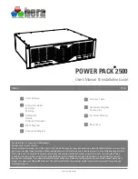 Preview for 1 page of HERA POWER PACK 2500 User Manual & Installation Manual