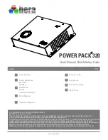 Предварительный просмотр 1 страницы HERA POWER PACK 320 User Manual And Installation Manual