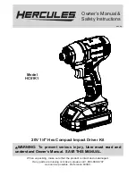 Предварительный просмотр 1 страницы Hercules HC81K1 Owner'S Manual And Safety Instructions