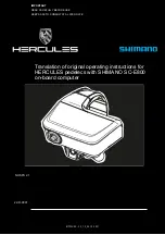 Preview for 1 page of Hercules SHIMANO SC-E800 Manual