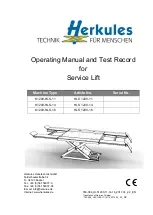 Preview for 1 page of Herkules Hebetechnik GmbH HLS 1200-11 Operating Manual And Test Record