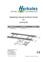 Herkules Hebetechnik GmbH HLS 1200-13 Operating Manual And Test Record preview