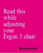 HermanMiller Ergon 3 chair Quick Start Manual предпросмотр