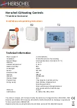 Предварительный просмотр 1 страницы Herschel iQ Heating Controls T2 Installation And Operating Instructions Manual