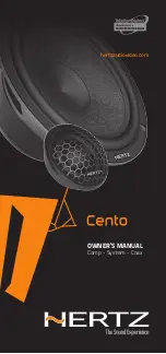 Hertz Cento C 165 Owner'S Manual preview