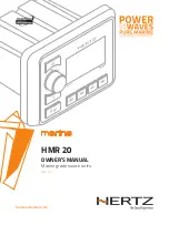 Предварительный просмотр 1 страницы Hertz marine HMR 20 Owner'S Manual