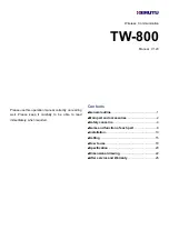 Preview for 1 page of Herutu TW-800 Series Operation Manual